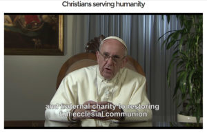 Pope Francis speaks in a video message for January released on the websites of the Apostleship of Prayer. They are available at www.thepopevideo.org and www.apostleshipofprayer.org. (CNS/Apostleship of Prayer) See POPE-PRAYER-NETWORK Jan. 12, 2017.