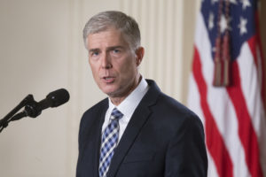 Judge Neil Gorsuch speaks after U.S. President Donald Trump nominated him to be a U.S. Supreme Court justice Jan. 31 at the White House in Washington. If confirmed, Gorsuch will fill the seat that has been empty since the death of Justice Antonin Scalia last February. (CNS photo/Michael Reynolds, EPA) See SCOTUS-TRUMP-NOMINEE Feb. 1, 2017.