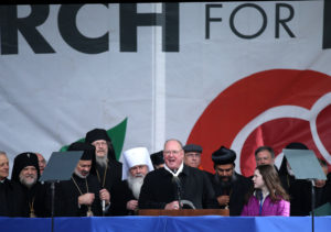 New York Cardinal Timothy M. Dolan, chairman of the U.S. bishops' Committee on Pro-Life Activities, is seen at the annual March for Life in Washington Jan. 27. (CNS photo/Tyler Orsburn) See LIFE-MARCH-RALLY Jan. 27, 2017.