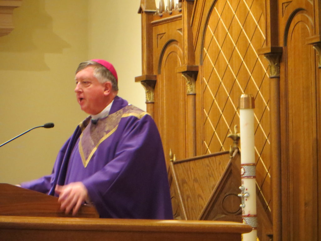 Mitchell Rozanski Bishop Mitchell Rozanski delivers the homily at the Ash Wednesday ...