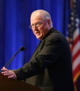 New York Cardinal Timothy M. Dolan speaks during the 2016 fall general assembly of the U.S. Conference of Catholic Bishops in Baltimore. Cardinal Dolan said the Scripture passage he chose to read at the Jan. 20 inauguration of Donald J. Trump as president, Wisdom chapter 9 in which King Solomon prays for wisdom to lead Israel according to God's will, was an easy one to make.(CNS photo/Bob Roller) See DOLAN-INAUGURATION Jan. 12, 2017.