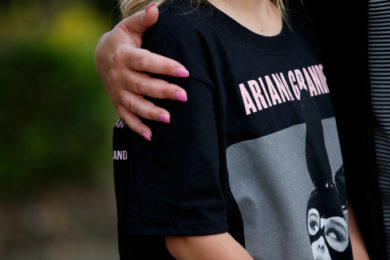 A young concertgoer wearing a T-shirt showing U.S. singer Ariana Grande talks to the media near Manchester Arena in England May 23. At least 22 people, including children, were killed and dozens wounded after an explosion the evening of May 22 at the concert venue. Authorities said it was Britain's deadliest case of terrorism since 2005. (CNS photo/Andrew Yates, Reuters) See MANCHESTER-ARENA-REACT May 23, 2017.