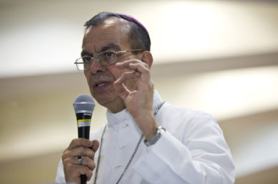 Cardinal-designate Gregorio Rosa Chavez, auxiliary bishop of San Salvador, El Salvador, pictured in a 2015 photo, is one of five new cardinals Pope Francis will create at a June 28 consistory. (CNS photo/Octavio Duran) See POPE-CARDINALS-JUNE May 21, 2017, and CARDINALS-BIO-ROSA-CHAVEZ May 22, 2017.