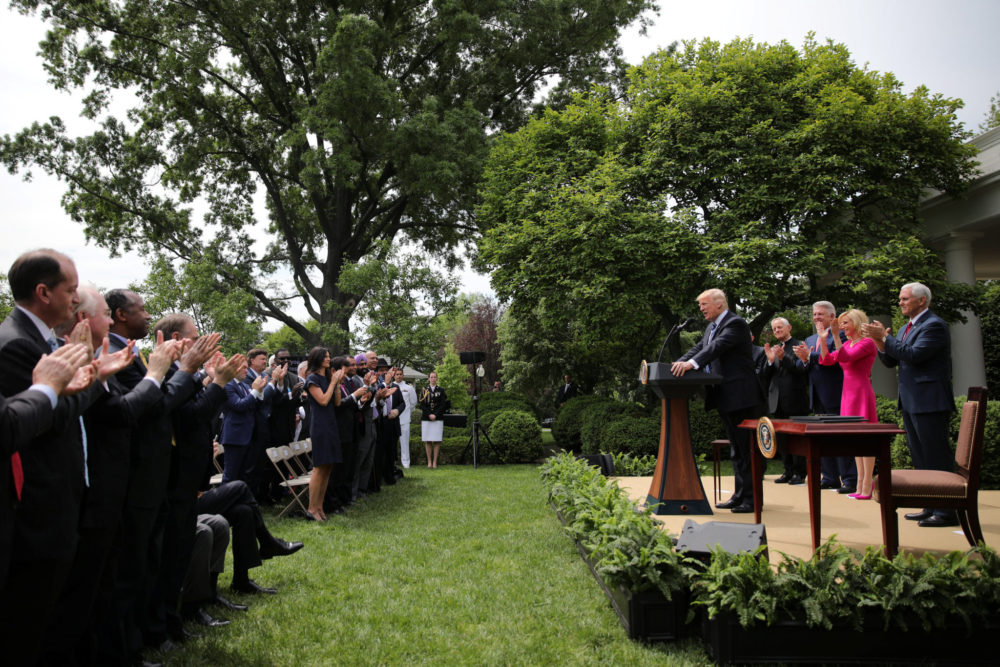 Freedom Order President Donald Trump speaks during a National Day of Prayer event at ...