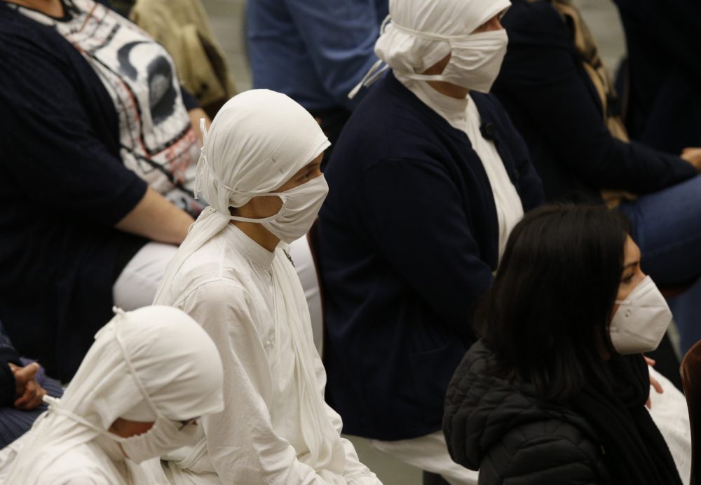 Vatican Mask Nuns wear masks for protection from COVID-19 as Pope Francis leads his ...