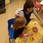 Preschool students at St. Thomas the Apostle School in West Springfield painted pumpkins with the assistance of older students.