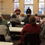 About 30 parishioners attended a talk on "Emergency Preparedness" at the Bishop Marshall Center adjacent to St. Michael's Cathedral in Springfield.