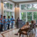 The Ladies of St. Peter Claver and the Gospel Choir from St. Michael's Cathedral Parish present a music program for the residents of the Mason Wright retirement community in Springfield.