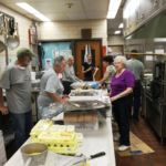The kitchen crew at St. Stanislaus Bishop and Martyr Basilica Parish begins work on the 15-20,000 pierogi that will be sold at the parish's bazaar on Oct. 19 and 20.