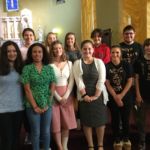 Teens from three local parishes pose in Our Lady of Mt. Carmel Church in Springfield. They will be attending National Catholic Youth Conference in Indianapolis later this month.