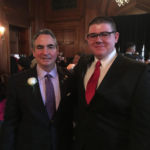 Posing with Springfield Mayor Domenic Sarno during the inaugural gala is Our Lady of Mt. Carmel parishioner Shane Dillon, who has been an altar server for three years and also is vice president of his sophomore class, a Governing Board youth member and public relations chairperson, and a student aide in the Mayor's Office.